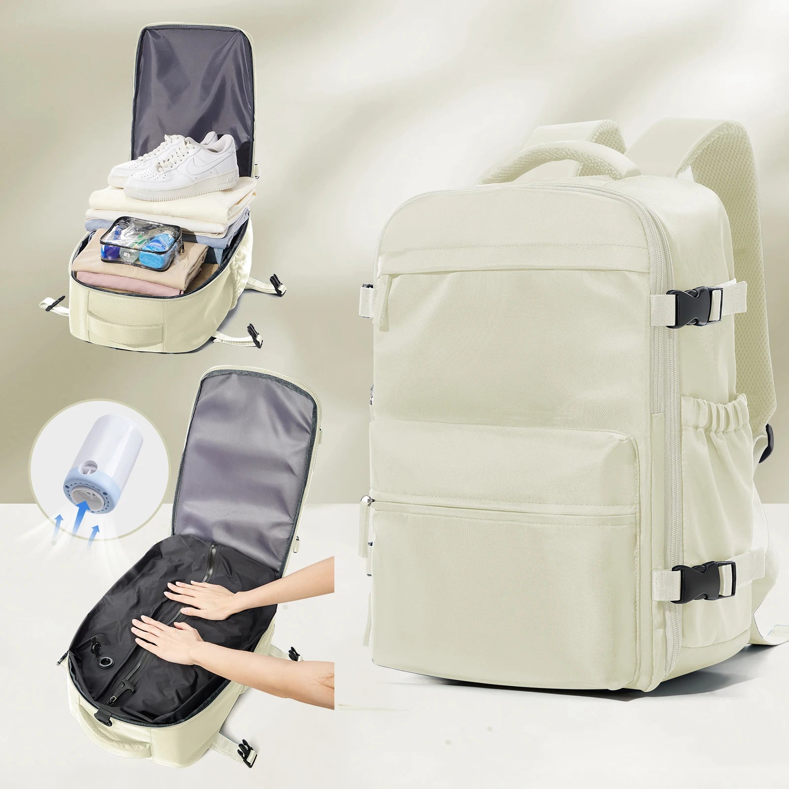 Airline Carry-On Vacuum Compression Travel Backpack