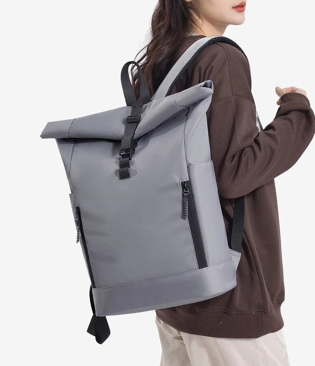 Waterproof Roll-Top Backpack with Expandable storage