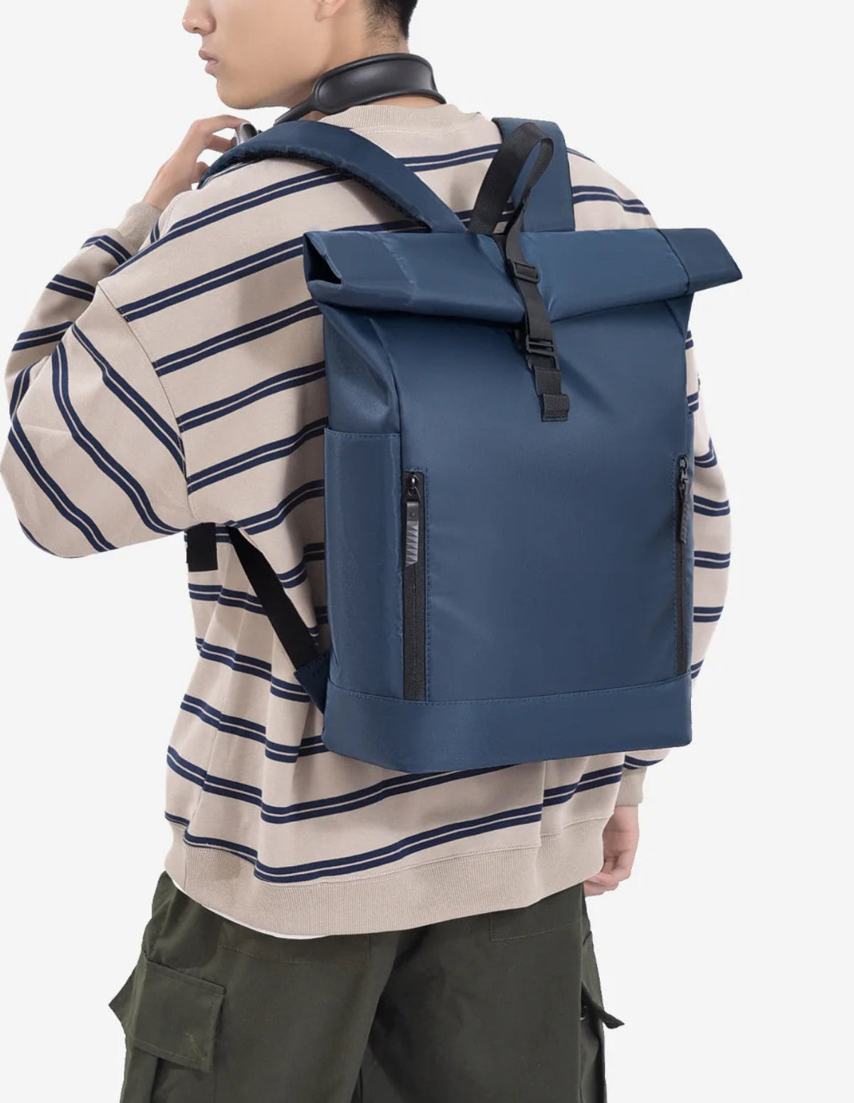 Waterproof Roll-Top Backpack with Expandable storage