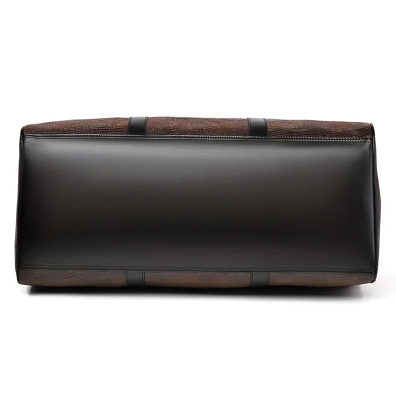 Retro Crocodile Textured Duffel Bag for Business trips