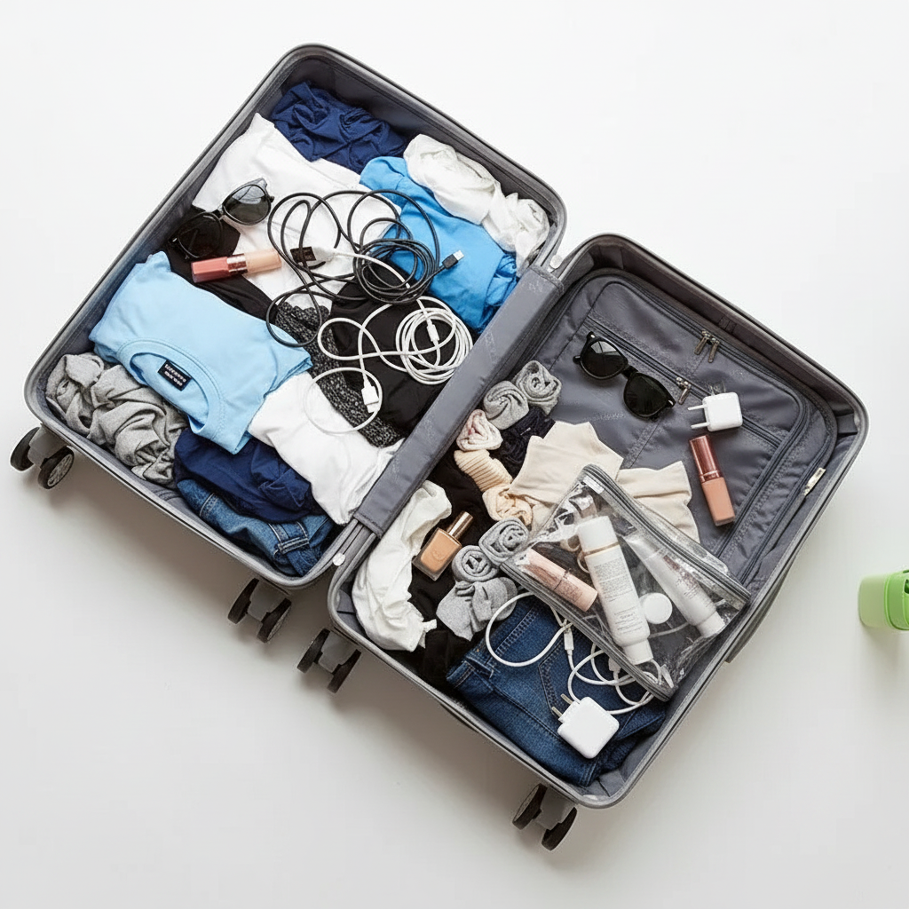 7-Piece Packing Cube Set with Shoe Bag and Laundry Pouch